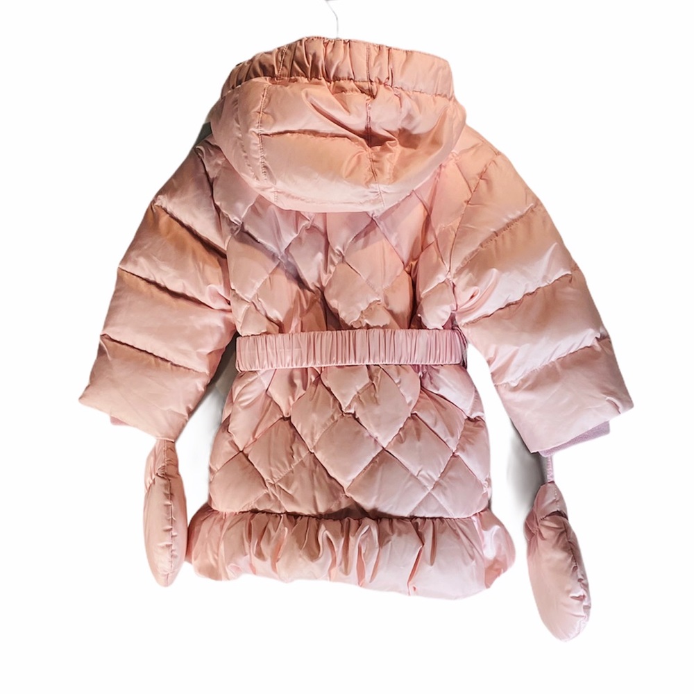 ADD DOWN*Light Pink Hooded w/Mitts Coat*9 Mo. $425 - Picture 5 of 10